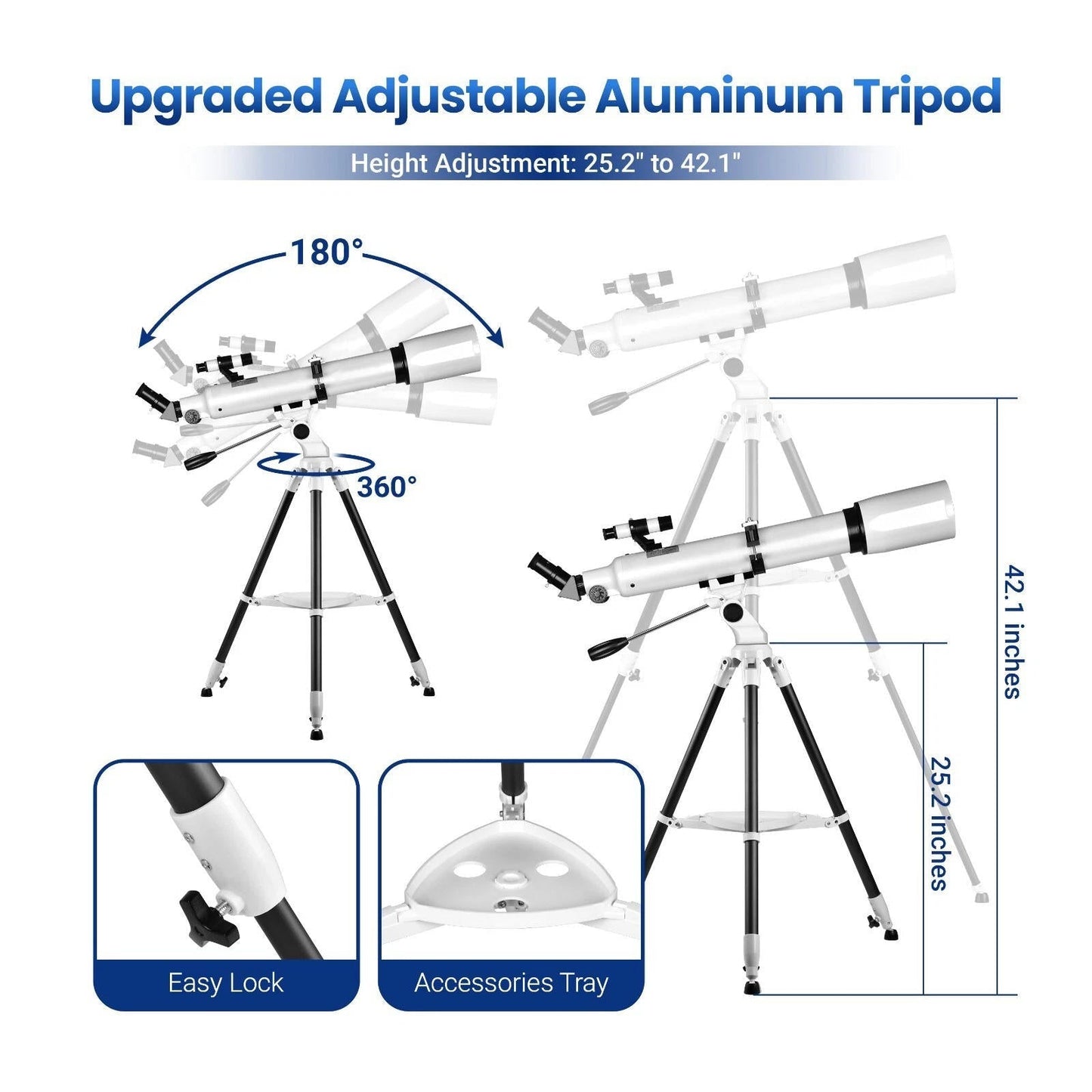 210X Telescope with Tripod and Star Tracking App for Beginners