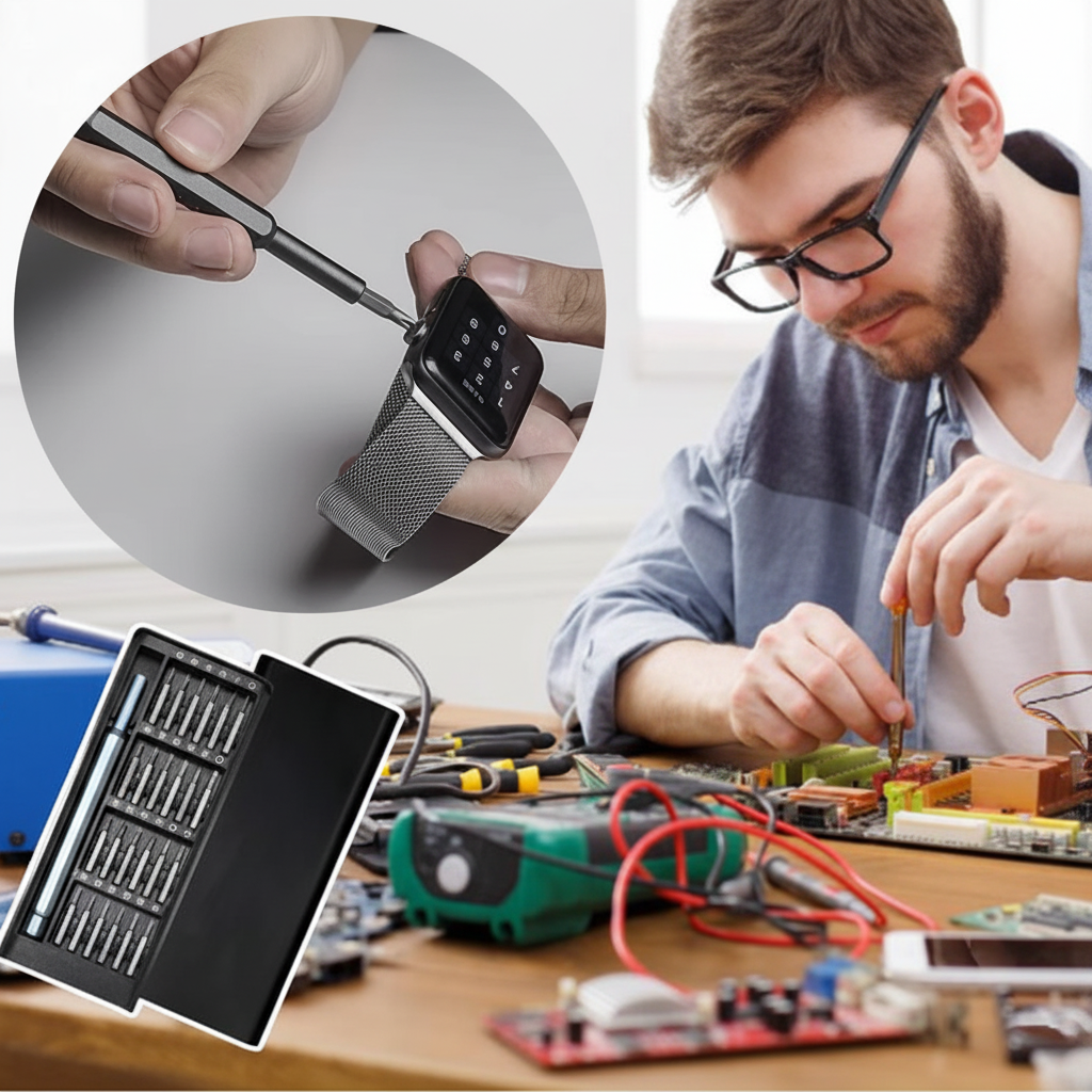 24-teiliges Präzisions-Schraubendreher-Set, magnetisches Reparaturwerkzeug-Set aus Aluminium