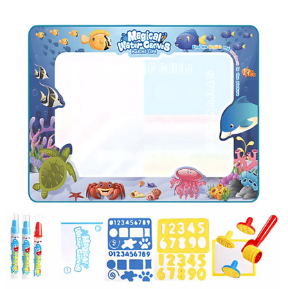 Tappetino riutilizzabile per disegnare con l'acqua per bambini – set per disegnare senza sporcare e giocare in modo creativo