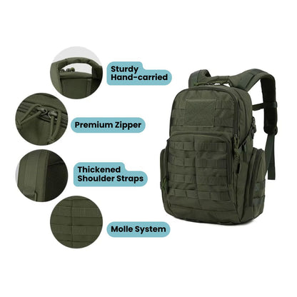 25L Tactical Backpack Water Resistant MOLLE Rucksack with Hydration Compartment