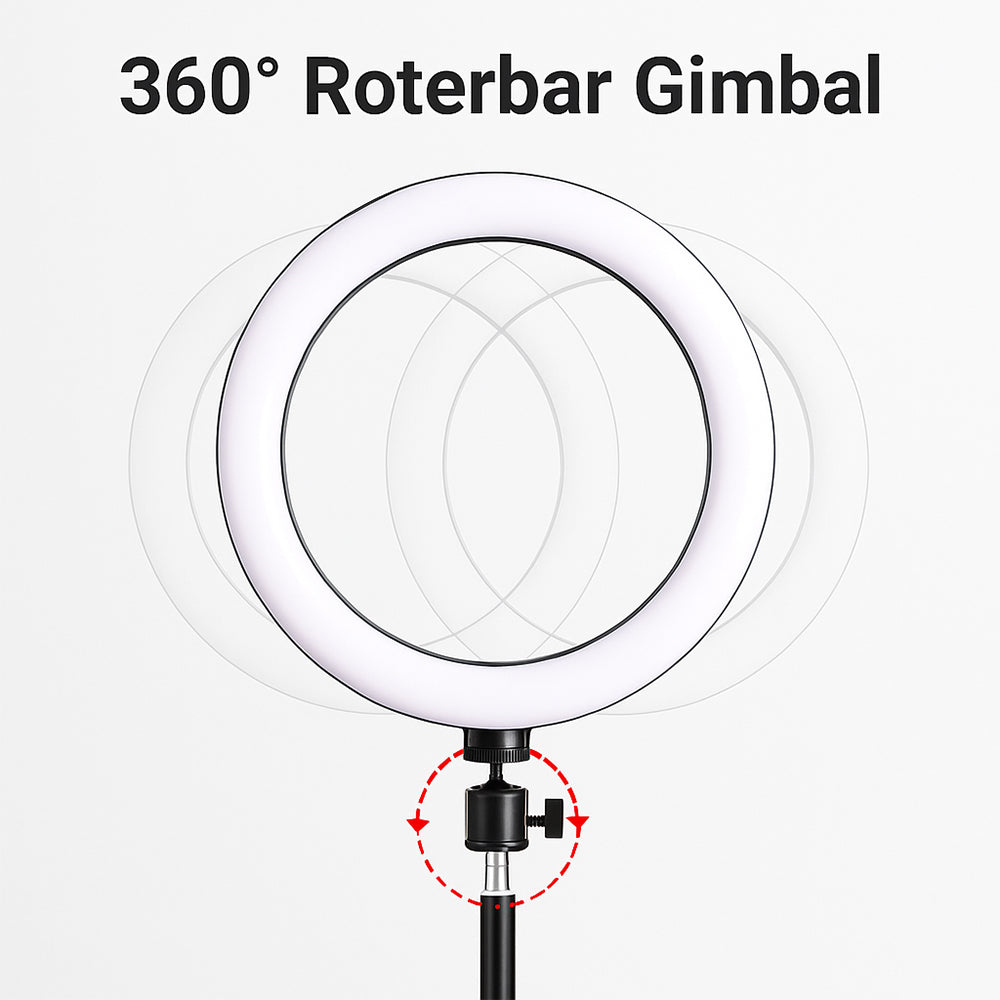 26 cm LED Ring Light with Adjustable Stand and Phone Holder