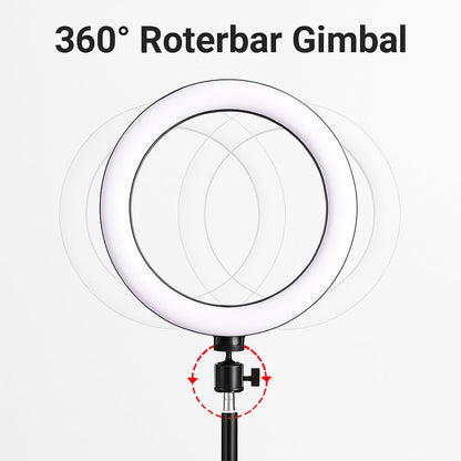 26 cm LED Ring Light with Adjustable Stand and Phone Holder