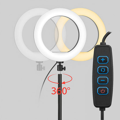 26 cm LED Ring Light with Adjustable Stand and Phone Holder