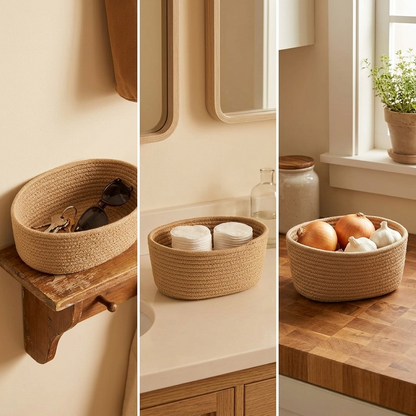 3-Tier Hanging Basket Organiser with Over-Door Hook and Detachable Baskets