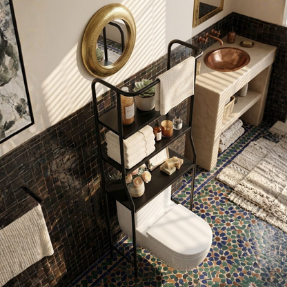 3-Tier Over-Toilet Bathroom Shelf with Space-Saving Storage