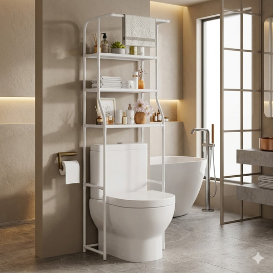 3-Tier Over-Toilet Bathroom Shelf with Space-Saving Storage