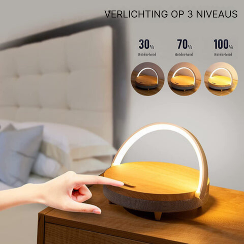 3 in 1 LED Desk Lamp with Bluetooth Speaker and Wireless Charger