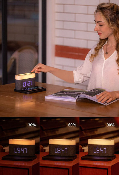 3 in 1 Wireless Charger LED Lamp and Digital Alarm Clock Dock