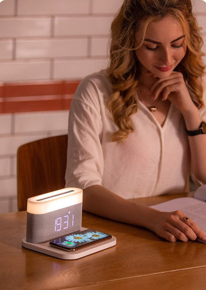 3 in 1 Wireless Charger LED Lamp and Digital Alarm Clock Dock