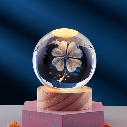 3D Crystal Night Lamp with LED USB Lighting