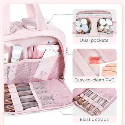 4 in 1 Puffy Toiletry Bag for Women Large Makeup and Skincare Organizer