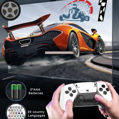 4K Retro Game Console Stick with Wireless Controllers