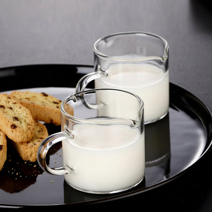 Glazen espressomaatbekers van 4oz met dubbele schenktuit, set koffieshotkannetjes