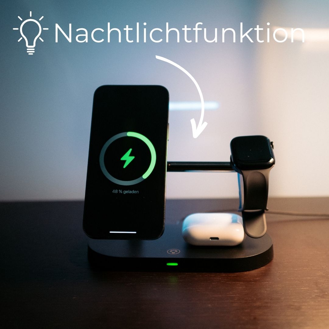 5 In 1 Wireless Charging Station Multi Device Charger with Ambient Light