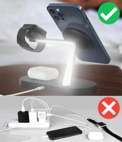 5 In 1 Wireless Charging Station Multi Device Charger with Ambient Light