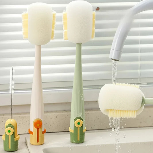 Set de cepillos para botellas 5 en 1, herramienta multifunción para limpiar botellas, vasos y tapas