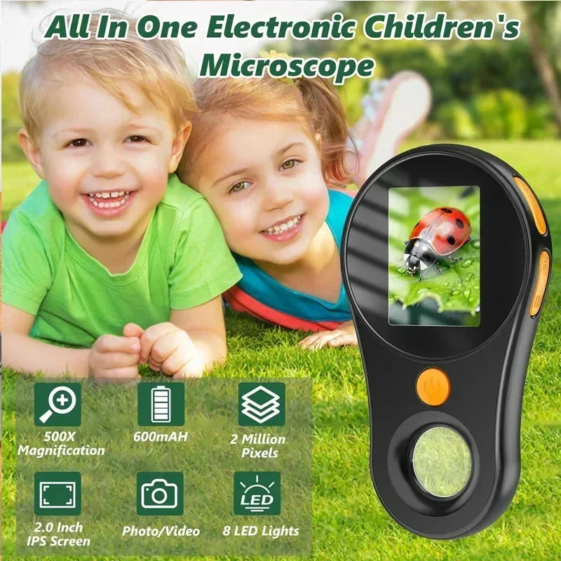 500X Digital Pocket Microscope with HD IPS Display