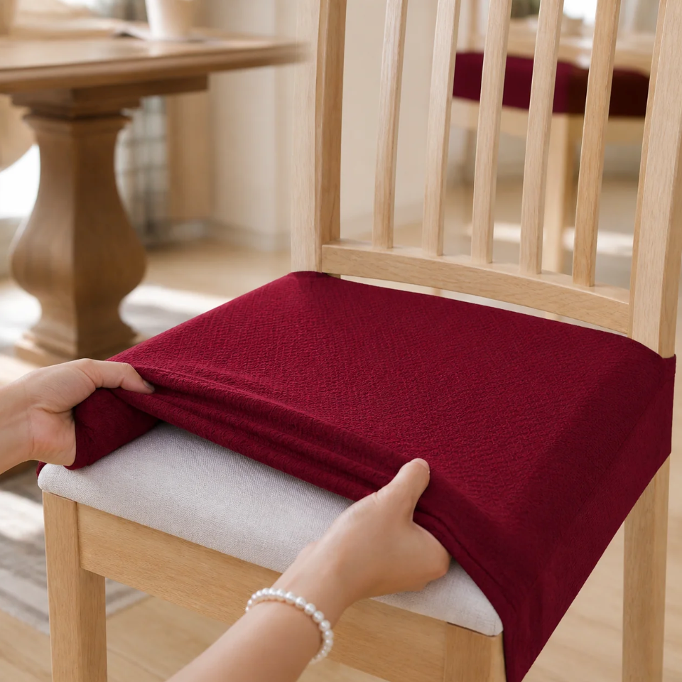 Copriseduta elasticizzato impermeabile per sedia da pranzo in tessuto jacquard