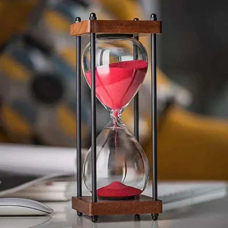 60 Minute Sand Timer Elegant Hourglass Time Management Decor Clock