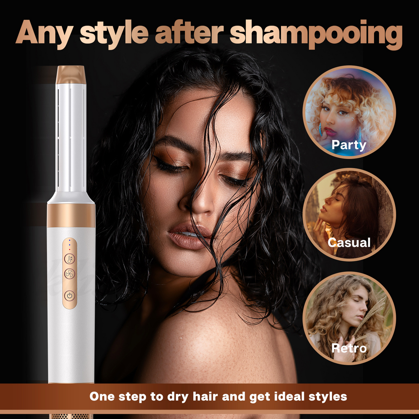 7 in 1 Airwrap Hair Styler Multi Functional Curling and Straightening Tool