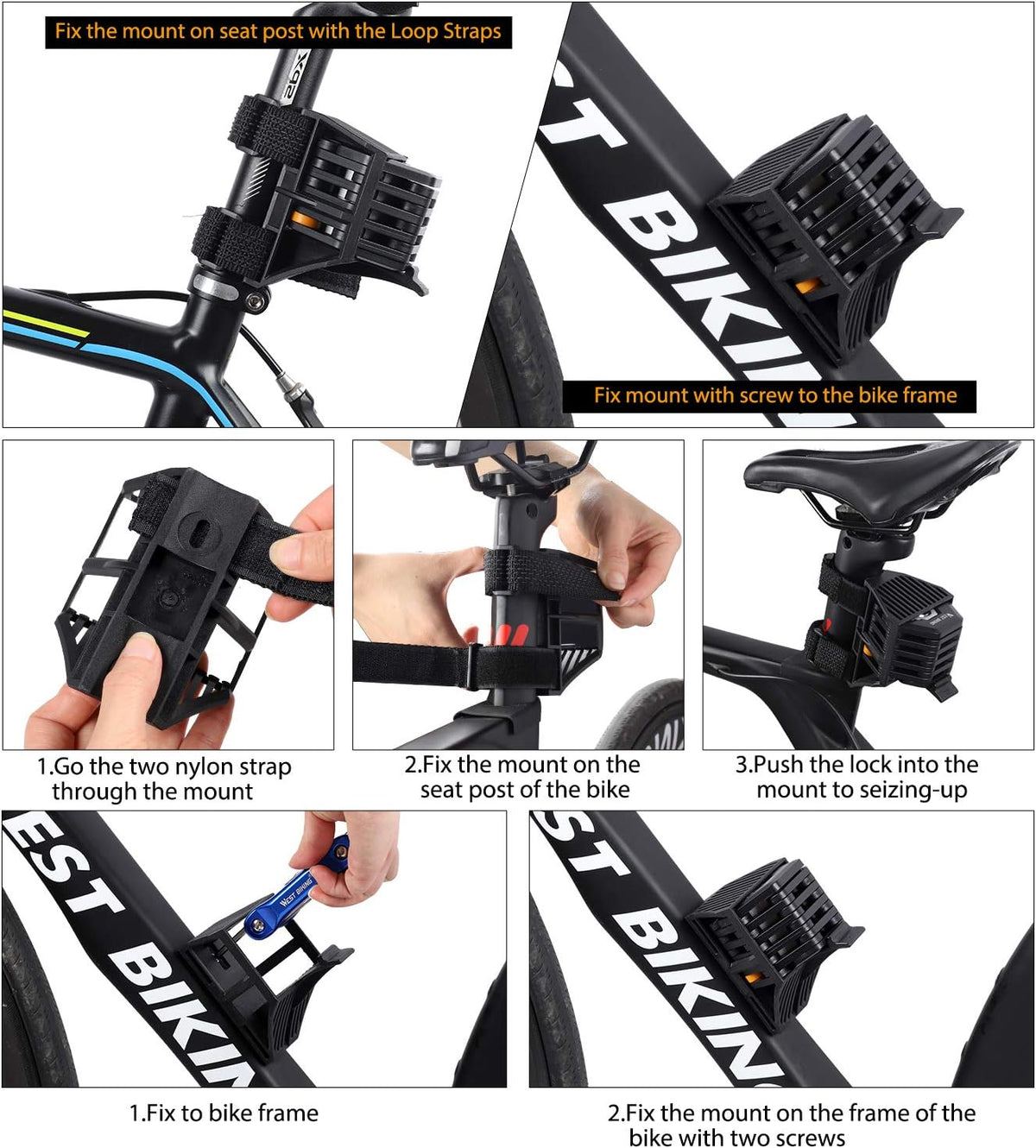 TitanLock Pro extra stevig opvouwbaar fietsslot met bevestiging