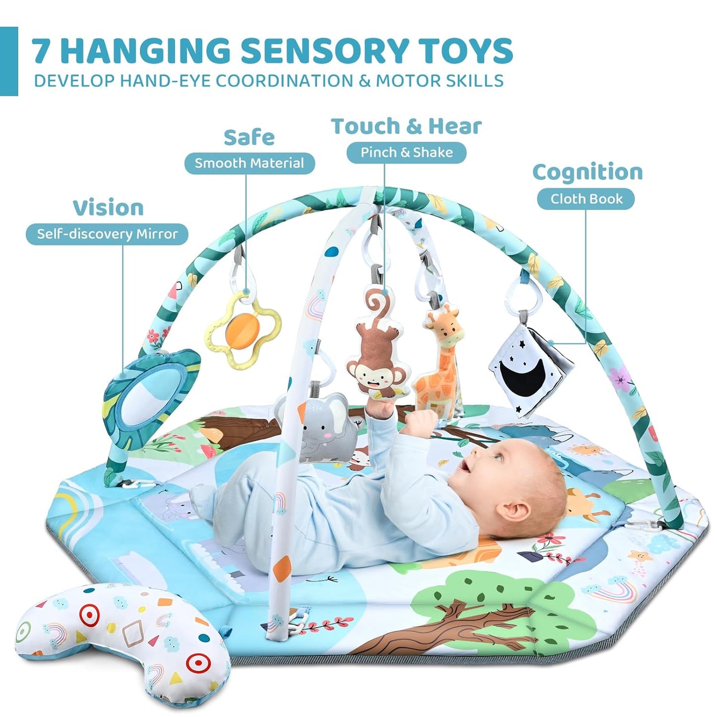 8-in-1 Baby Play Mat & Ball Pit Activity Gym with Sensory Toys