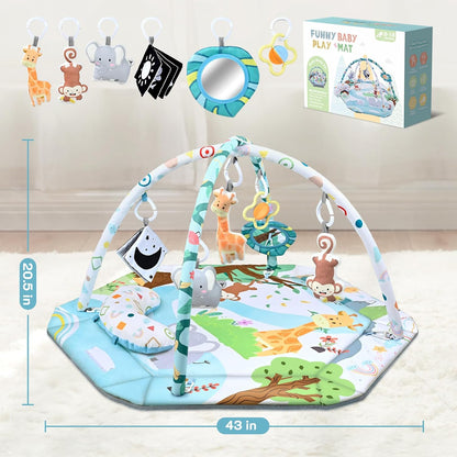 8-in-1 Baby Play Mat & Ball Pit Activity Gym with Sensory Toys