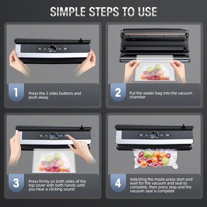 8 in 1 Vacuum Sealer Food Saver Machine with Built In Cutter for Fresh Storage