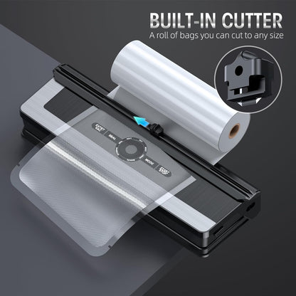 8 in 1 Vacuum Sealer Food Saver Machine with Built In Cutter for Fresh Storage