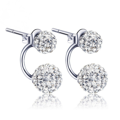 Stecker aus 925er Sterlingsilber mit Zirkonia-Blume
