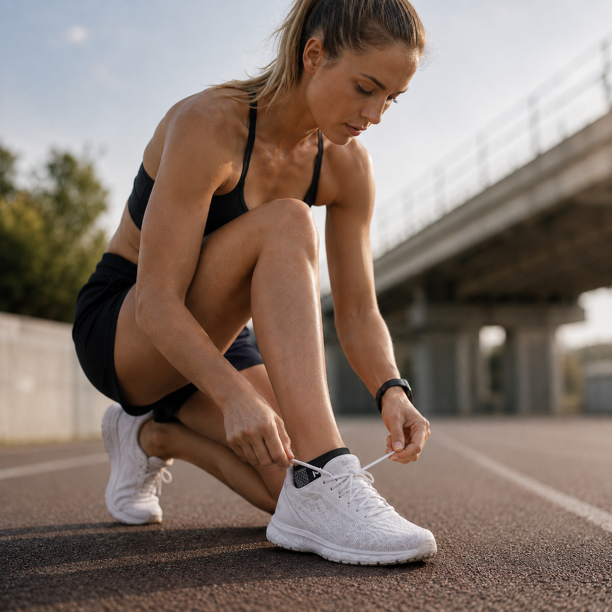 Adjustable Ankle Support Sleeve with Nylon Spandex and Polyester