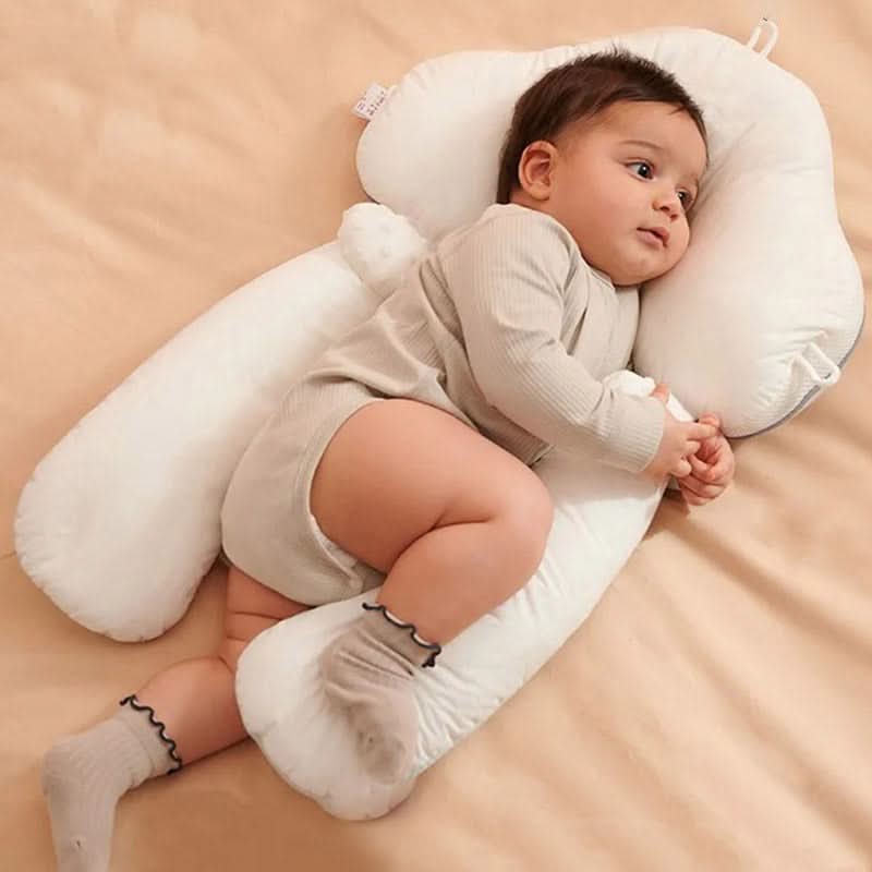 Adjustable Baby Sleep Cushion with Anti-Roll Sides and Reversible Cover