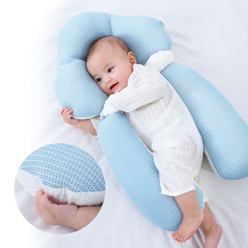 Adjustable Baby Sleep Cushion with Anti-Roll Sides and Reversible Cover