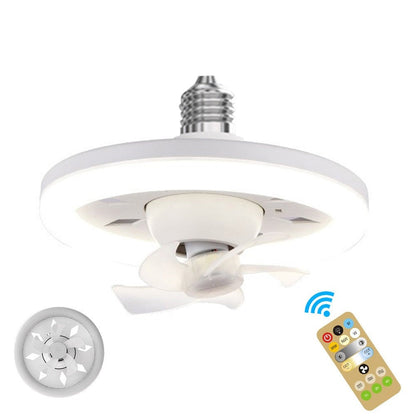 Adjustable E27 Ceiling Fan Light with Remote Control and LED Lighting