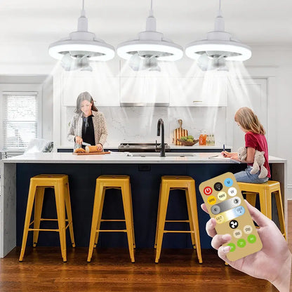 Adjustable E27 Ceiling Fan Light with Remote Control and LED Lighting