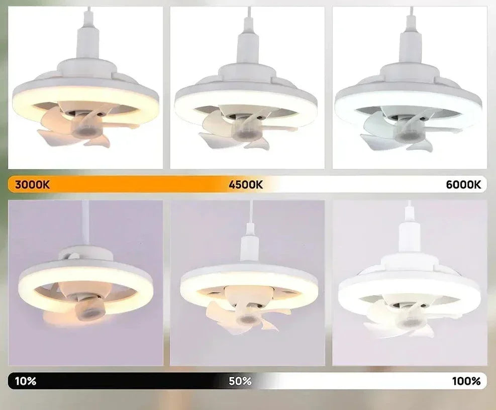 Adjustable E27 Ceiling Fan Light with Remote Control and LED Lighting