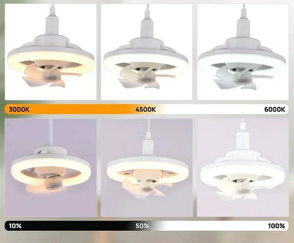 Adjustable E27 Ceiling Fan Light with Remote Control and LED Lighting