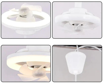 Adjustable E27 Ceiling Fan Light with Remote Control and LED Lighting