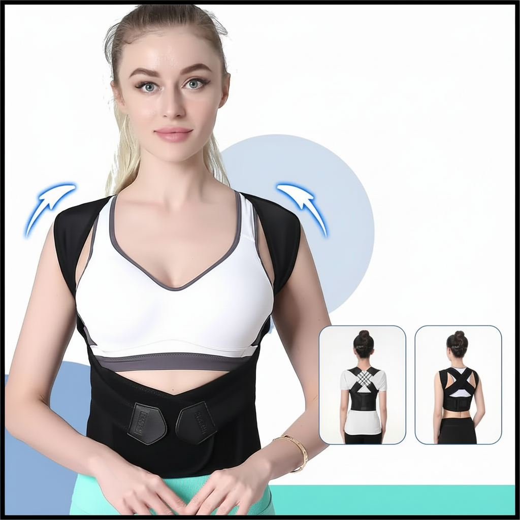 Verstellbare Haltungskorrekturbandage, Rückenstütze für oberen Rücken und Schultern
