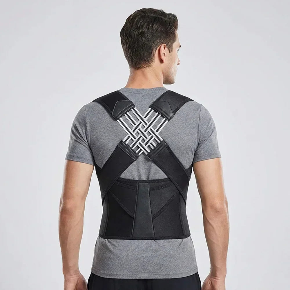 Adjustable Posture Support Brace with Breathable Polyester Design