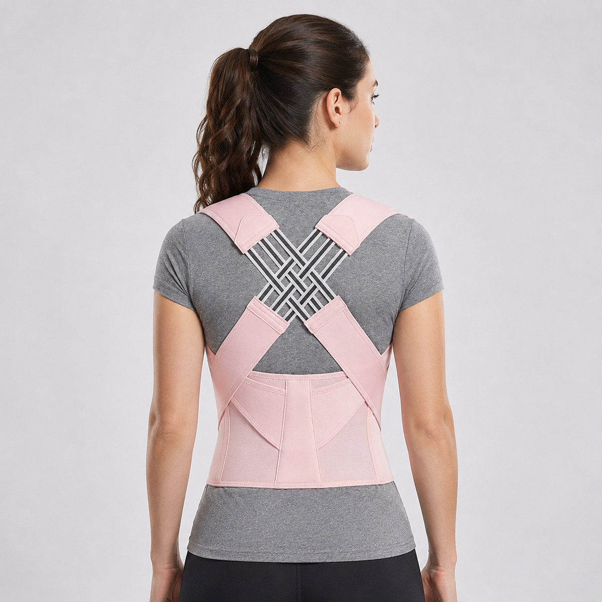 Adjustable Posture Support Brace with Breathable Polyester Design