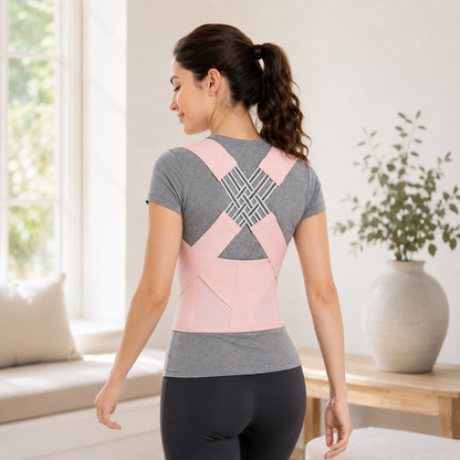Adjustable Posture Support Brace with Breathable Polyester Design