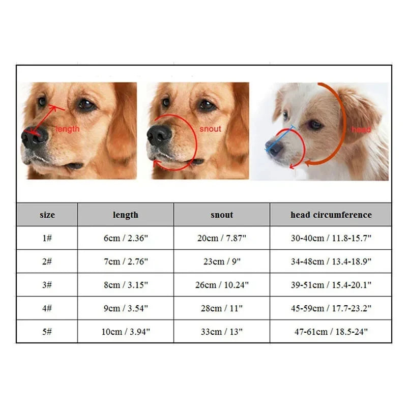 Adjustable Silicone Dog Muzzle with Flexible Straps