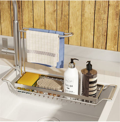Adjustable Sink Organiser Rack Over Sink Storage Shelf for Kitchen Essentials