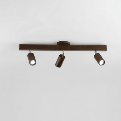 Adjustable Solid Wood LED Ceiling Light with E27 Bulb Compatibility