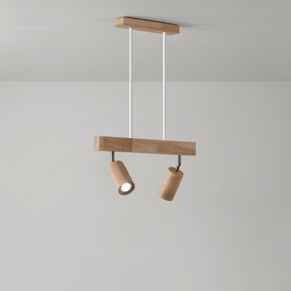 Adjustable Solid Wood LED Ceiling Light with E27 Bulb Compatibility