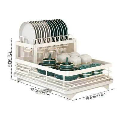 Adjustable Stainless Steel Dish Drying Rack Space Saving Kitchen Drainer