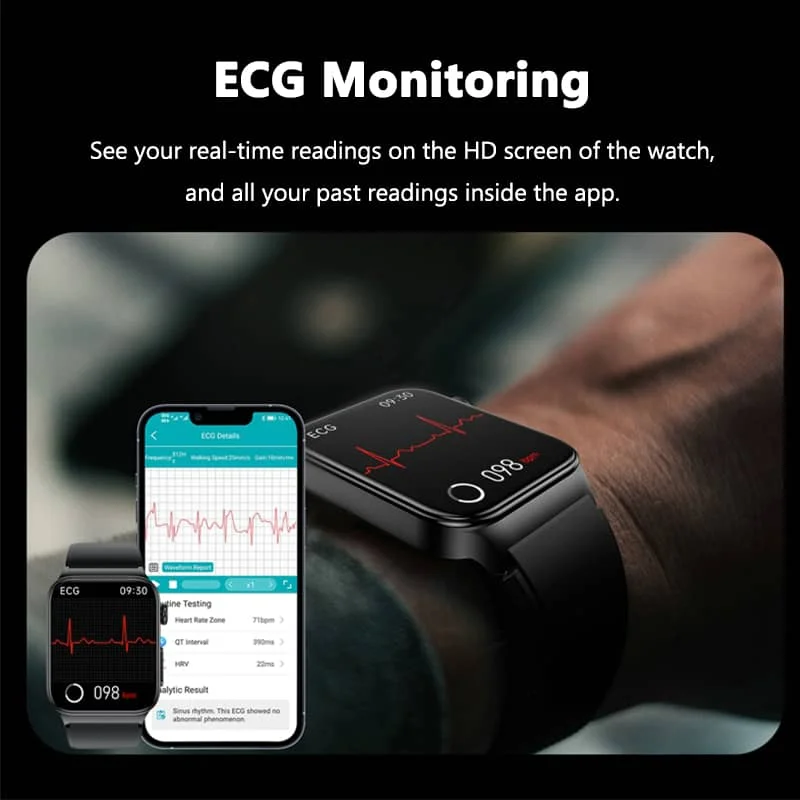 Advanced Health Monitoring Smartwatch with ECG Tracking