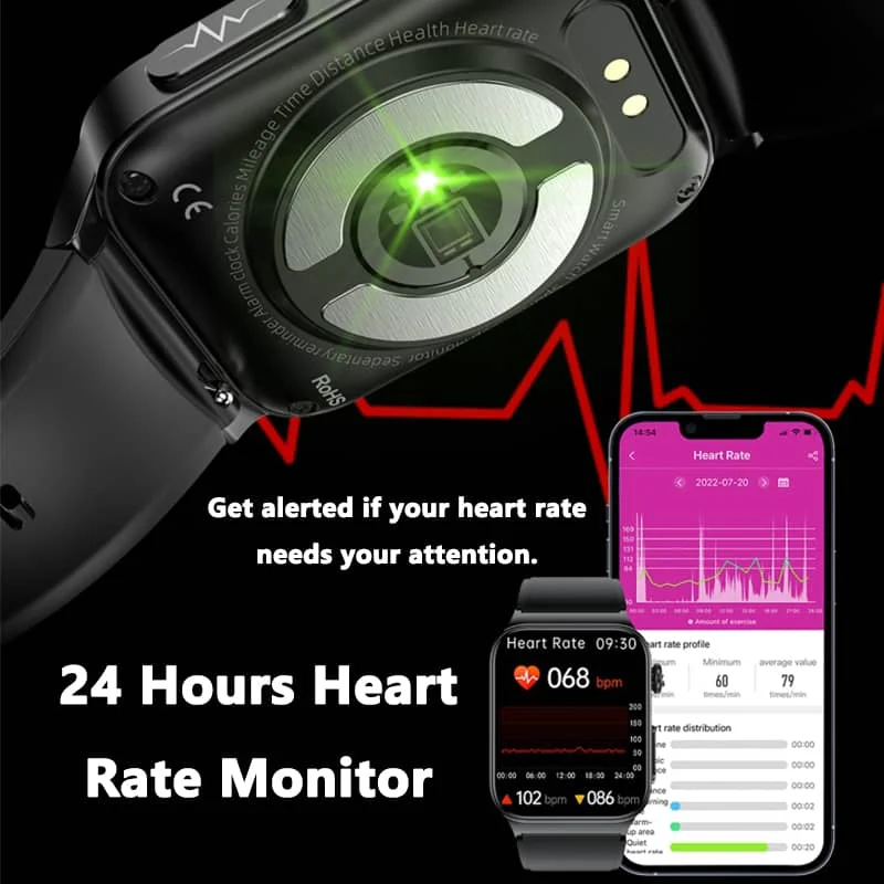 Advanced Health Monitoring Smartwatch with ECG Tracking