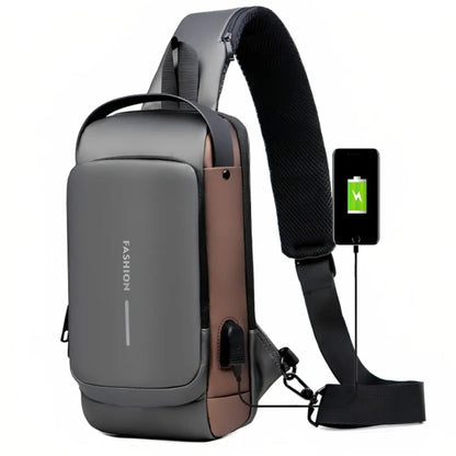 AeroShield Waterproof Anti Theft Crossbody Bag with USB Charging